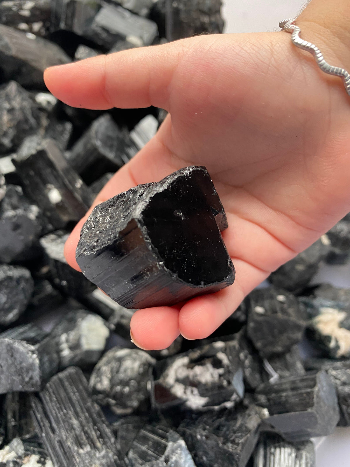 Raw Black Tourmaline Crystal Set (3pc) - Grounding Schorl