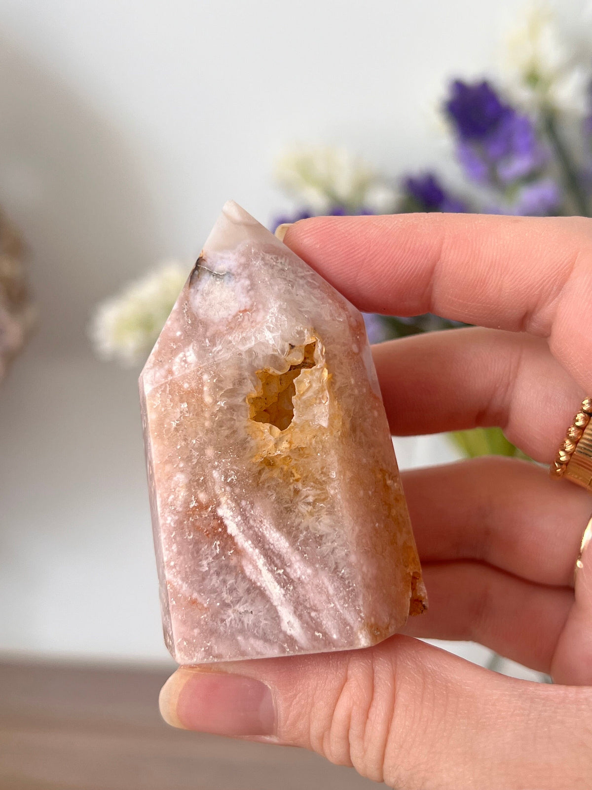 Mini Pink Amethyst Crystal Tower: Self Standing Point