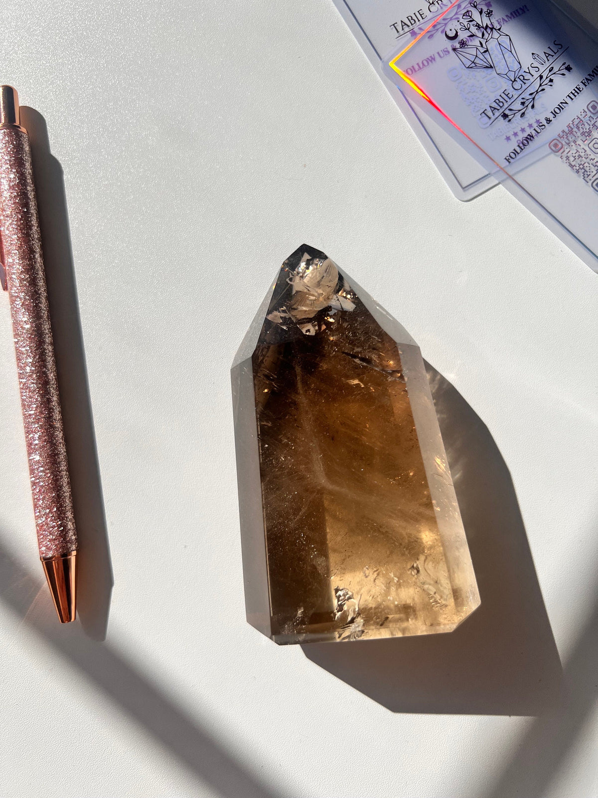 Natural Smokey Citrine Tower, Brazil Crystal Point