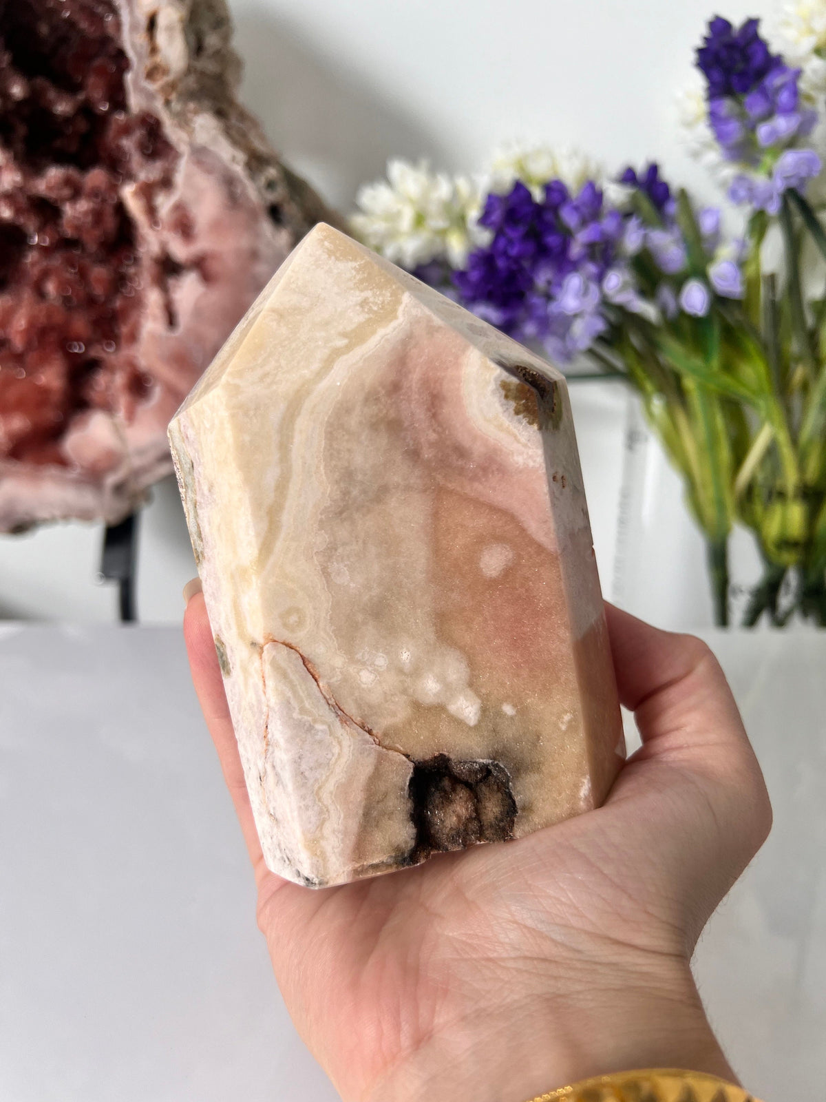 Chunky Pink Amethyst Point Tower, Crystal Decor (764g)