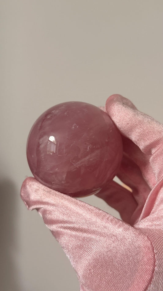Berry Mauve Star Rose Quartz Sphere β Madagascar #C