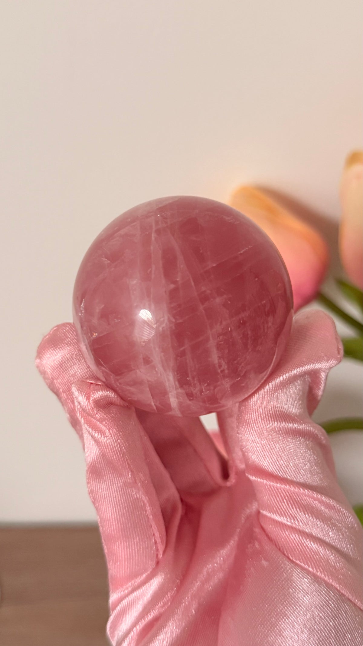 Mauve gemmy Rose Quartz Sphere – Madagascar #O
