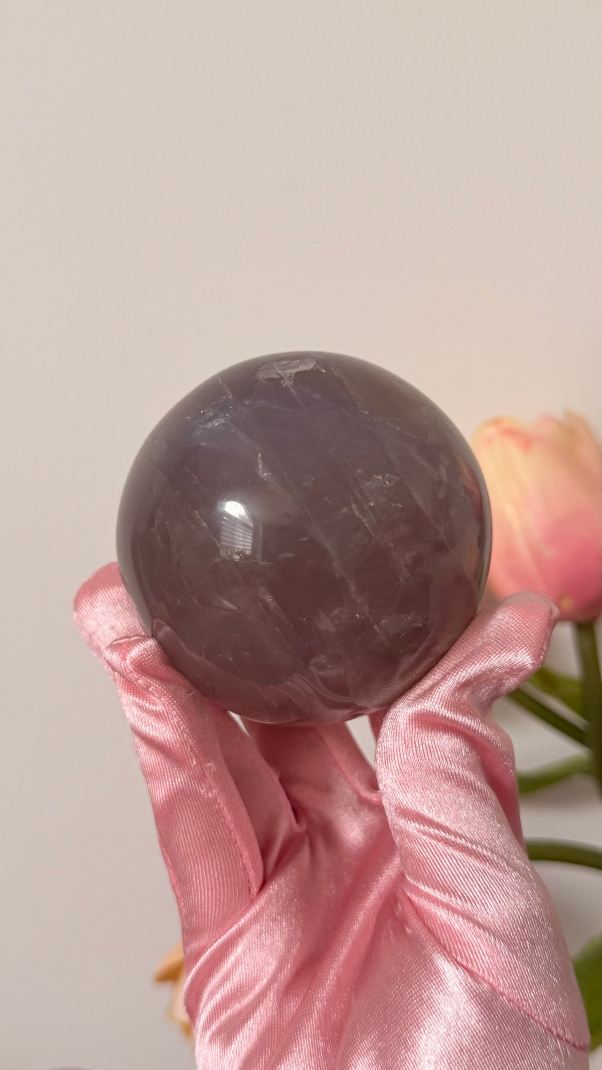 Rare Dark Blue Rose Quartz sphere- Madagascar