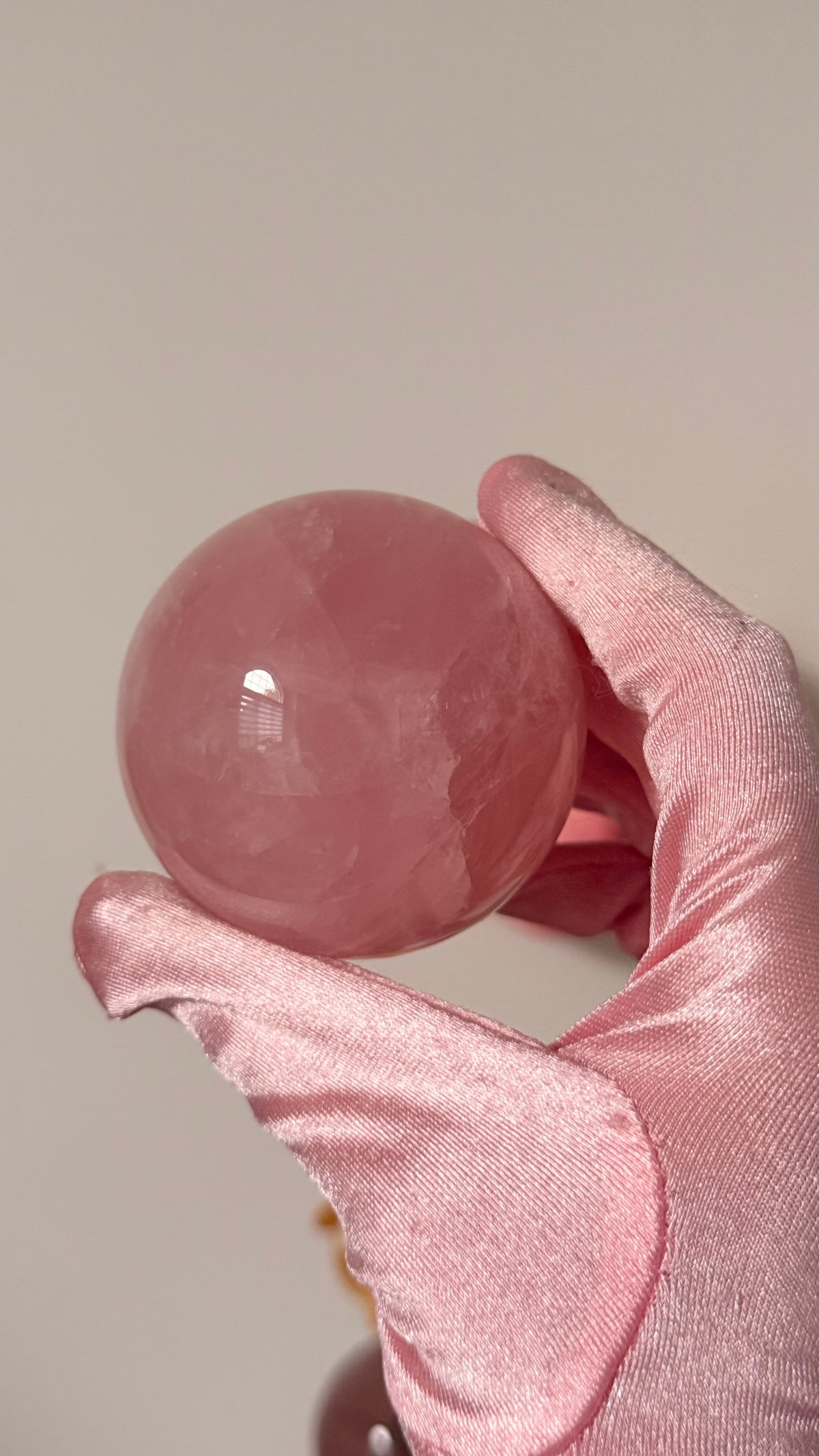 Gemmy pastel pink Rose Quartz Sphere – Madagascar #M