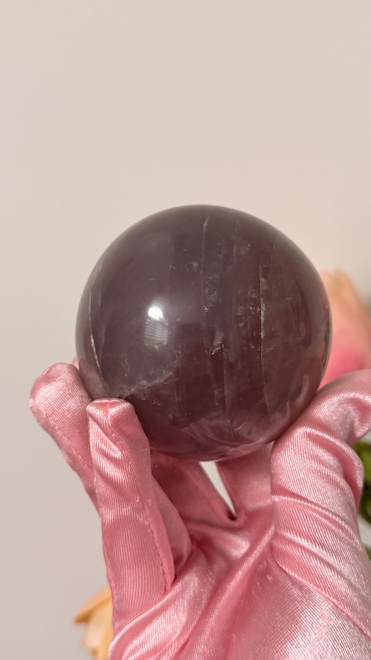 Rare Dark Blue Rose Quartz sphere- Madagascar