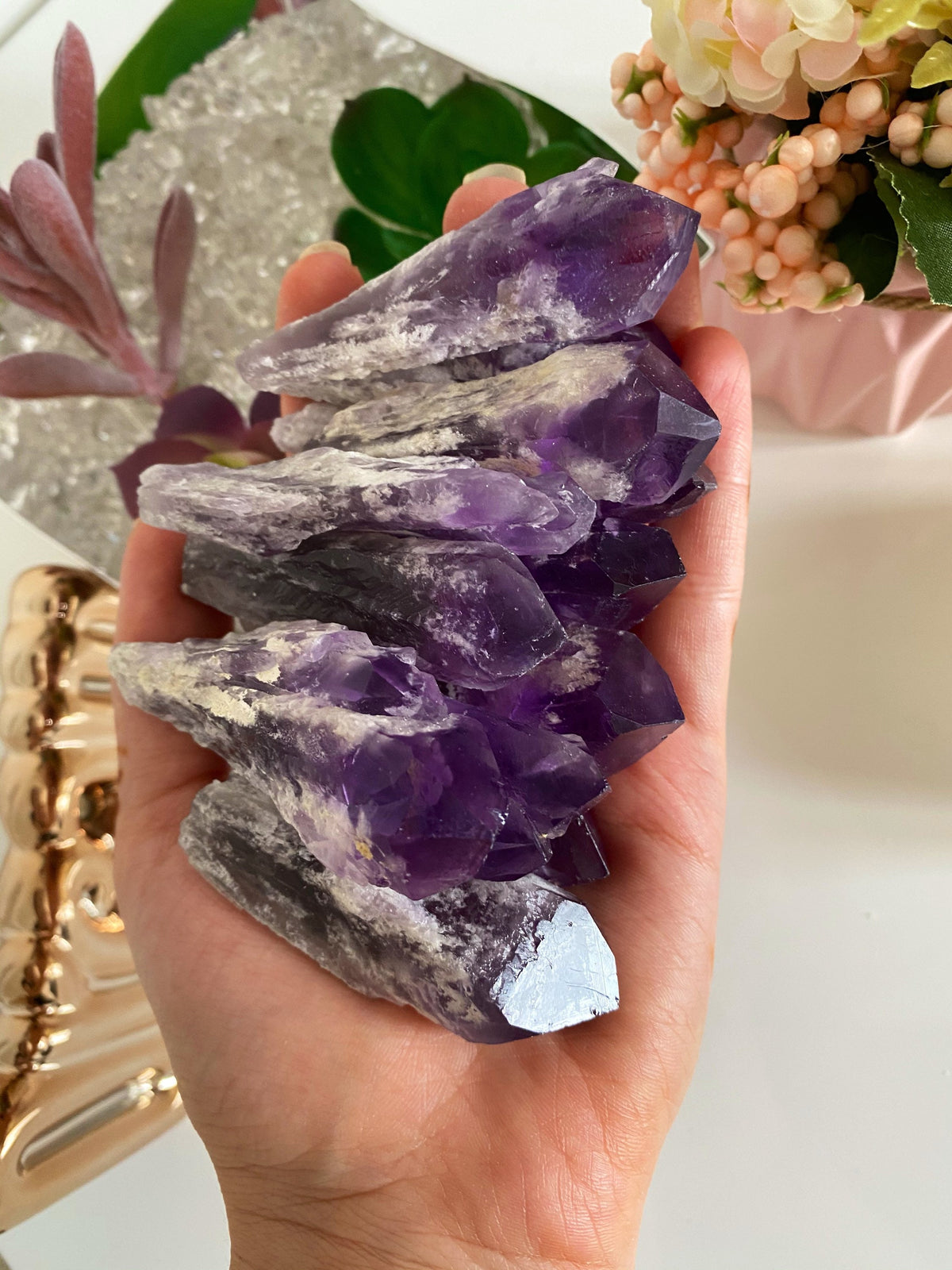 Natural Amethyst Roots, Dark Purple Crystal Points