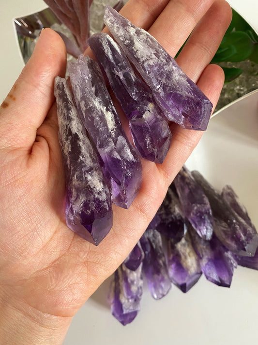 Natural Amethyst Roots, Dark Purple Crystal Points