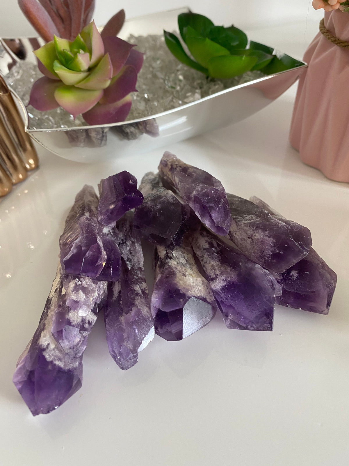 Natural Amethyst Roots, Dark Purple Crystal Points
