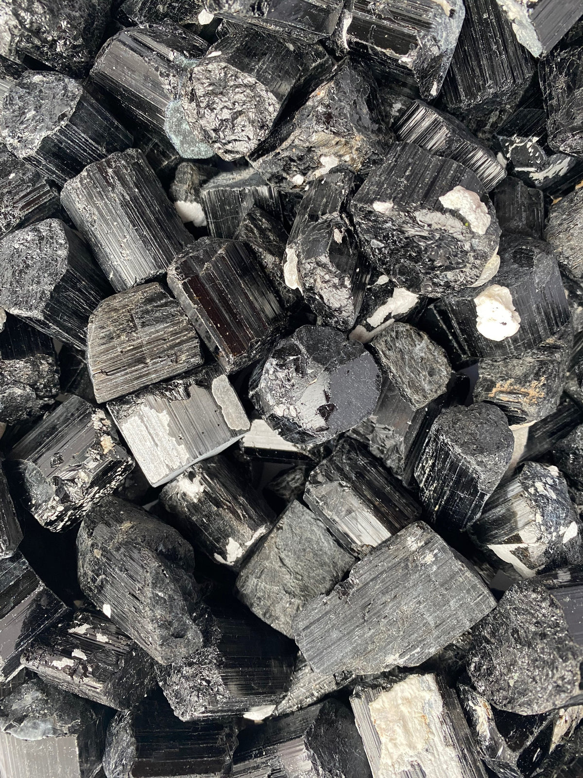 Raw Black Tourmaline Crystal Set (3pc) - Grounding Schorl