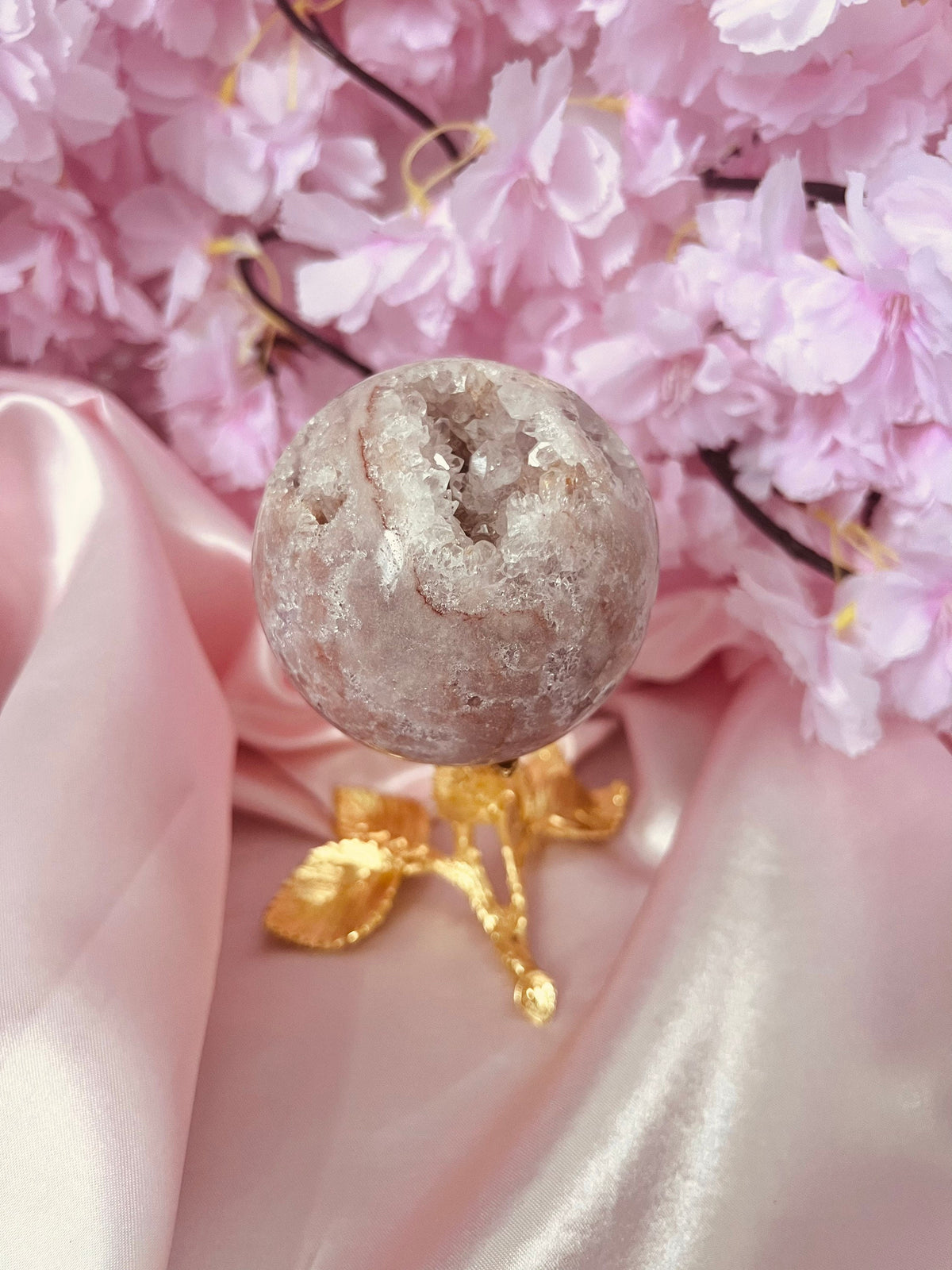 Drusy Pink Amethyst sphere