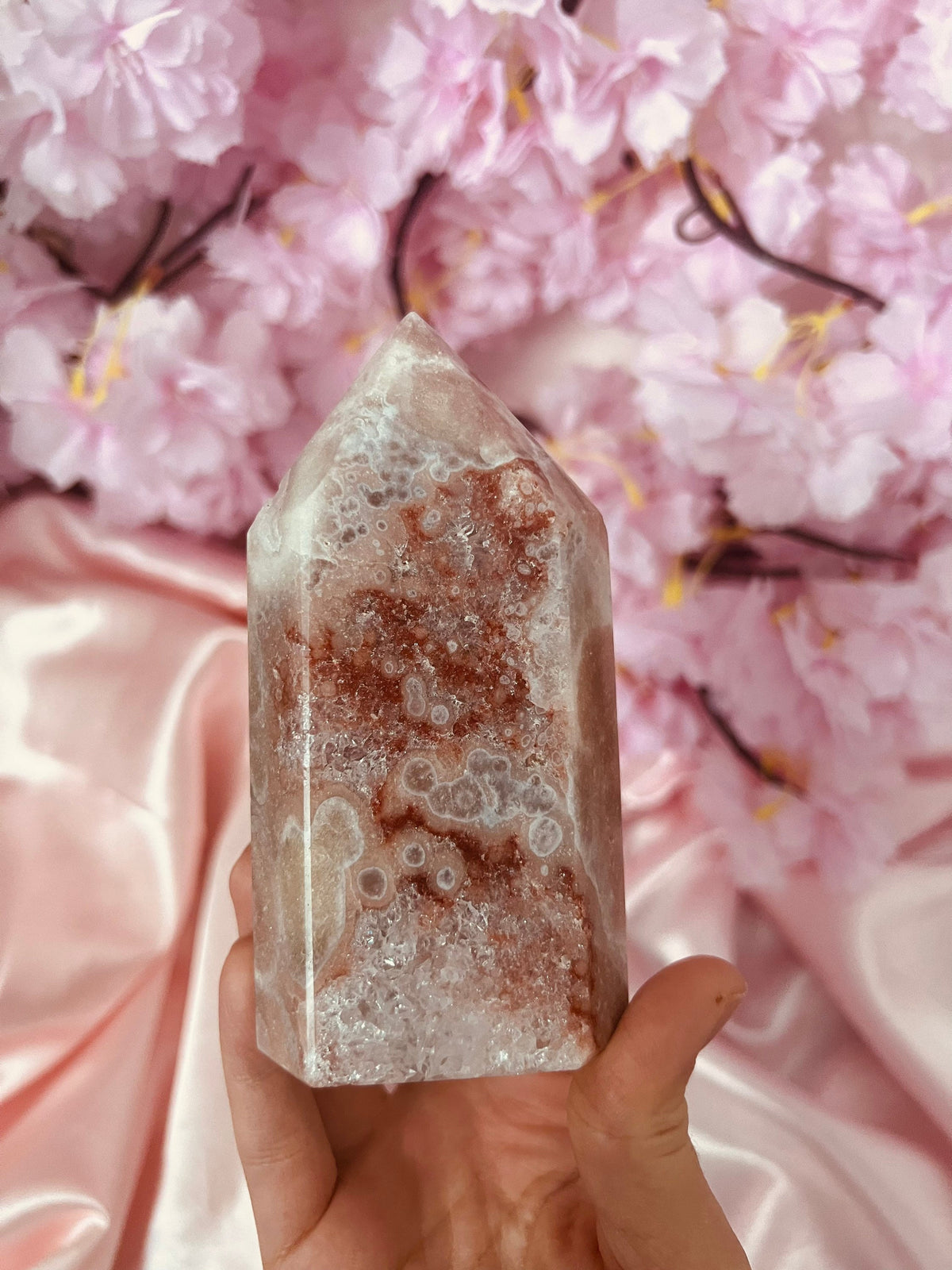 Sparkly Pink Amethyst Tower with Quartz (470g)