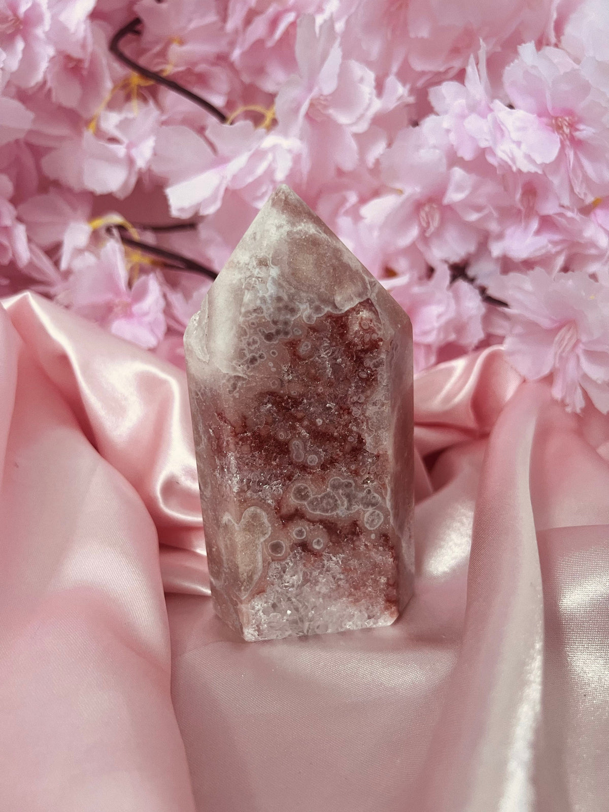 Sparkly Pink Amethyst Tower with Quartz (470g)