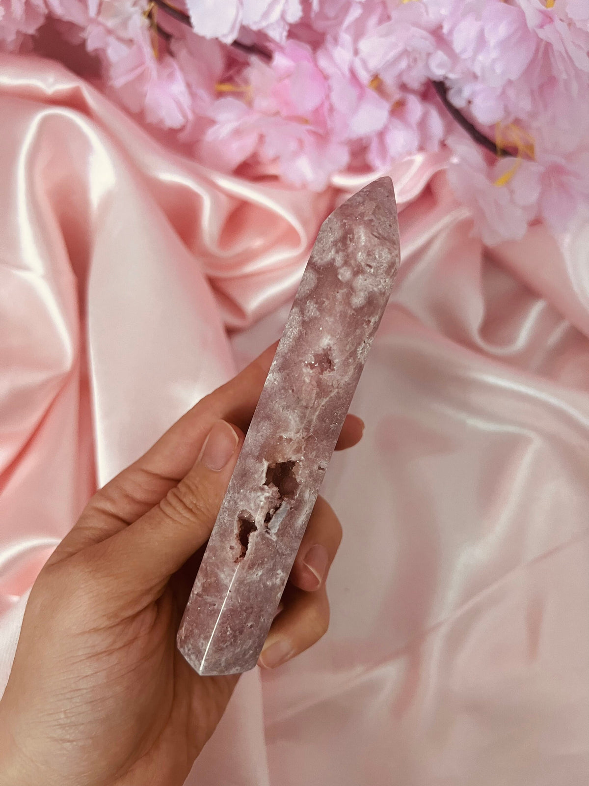 Sparkly Pink Amethyst Quartz Tower