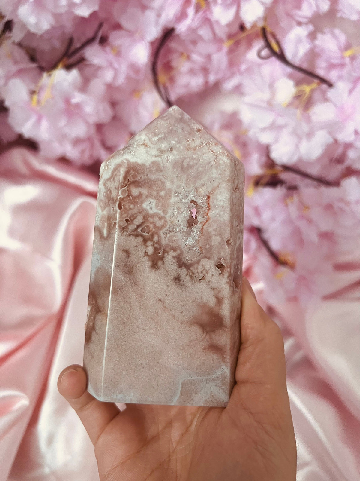 Sparkly Pink Amethyst Tower with Drusy Quartz Pocket