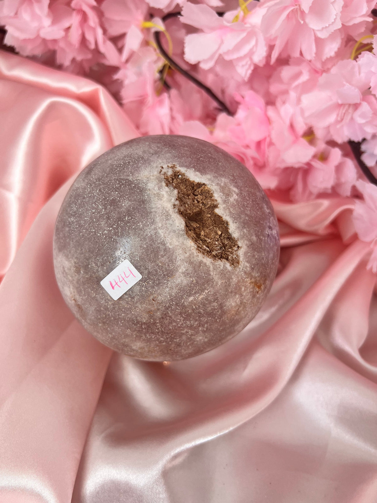 XL Drusy Pink Amethyst sphere