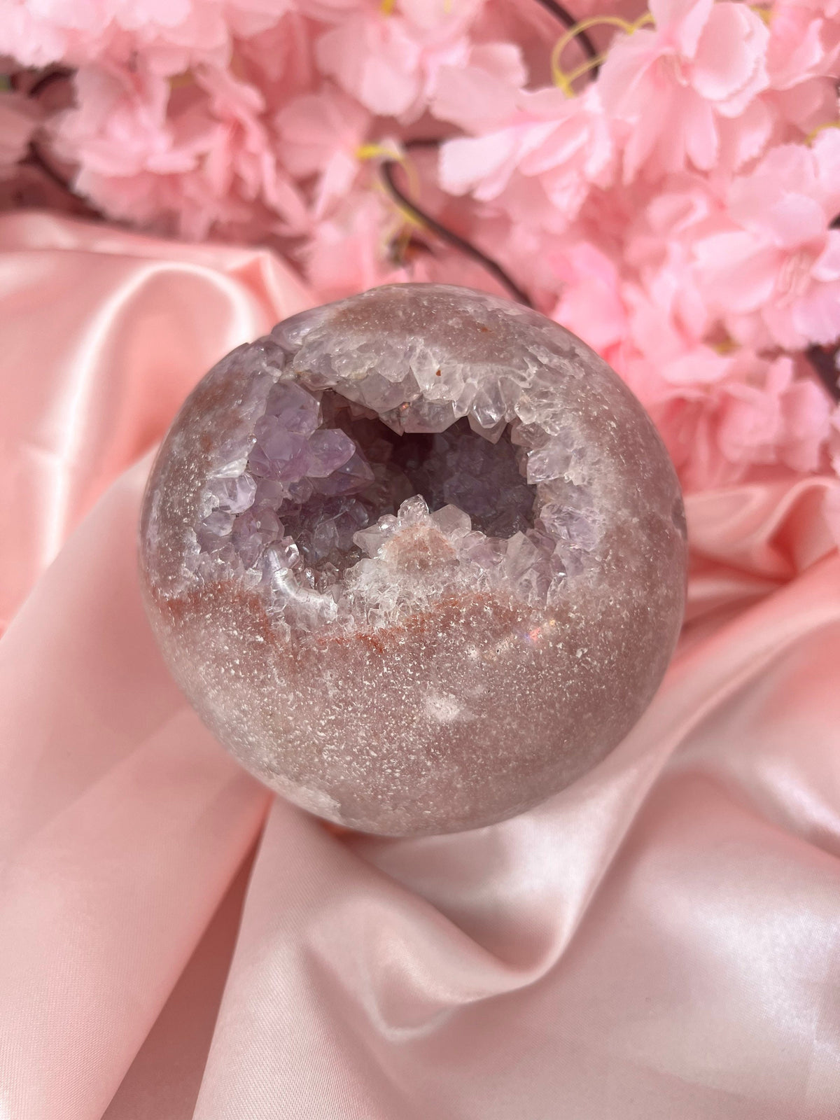 XL Drusy Pink Amethyst sphere