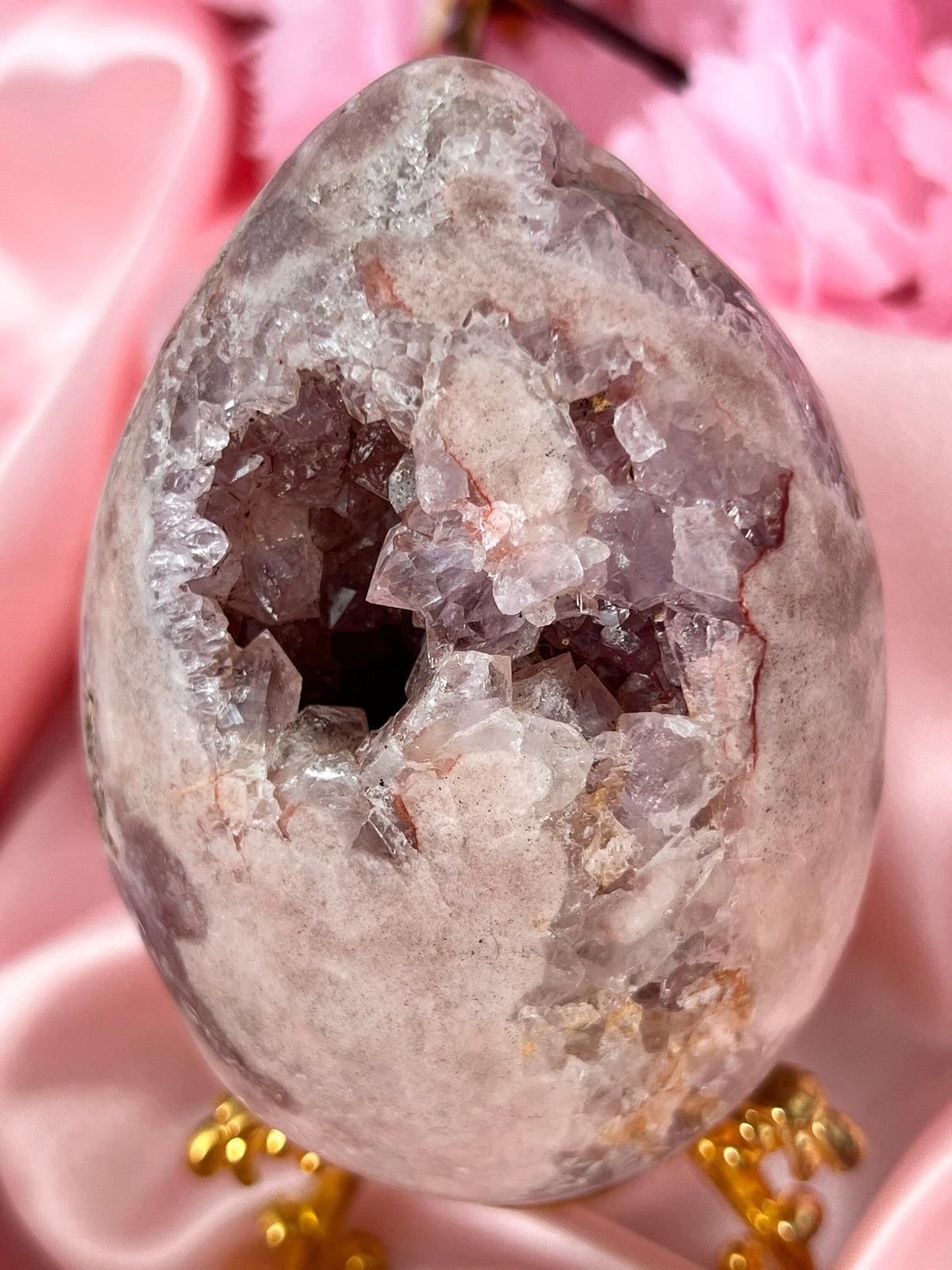 Drusy Pink Amethyst Eggie