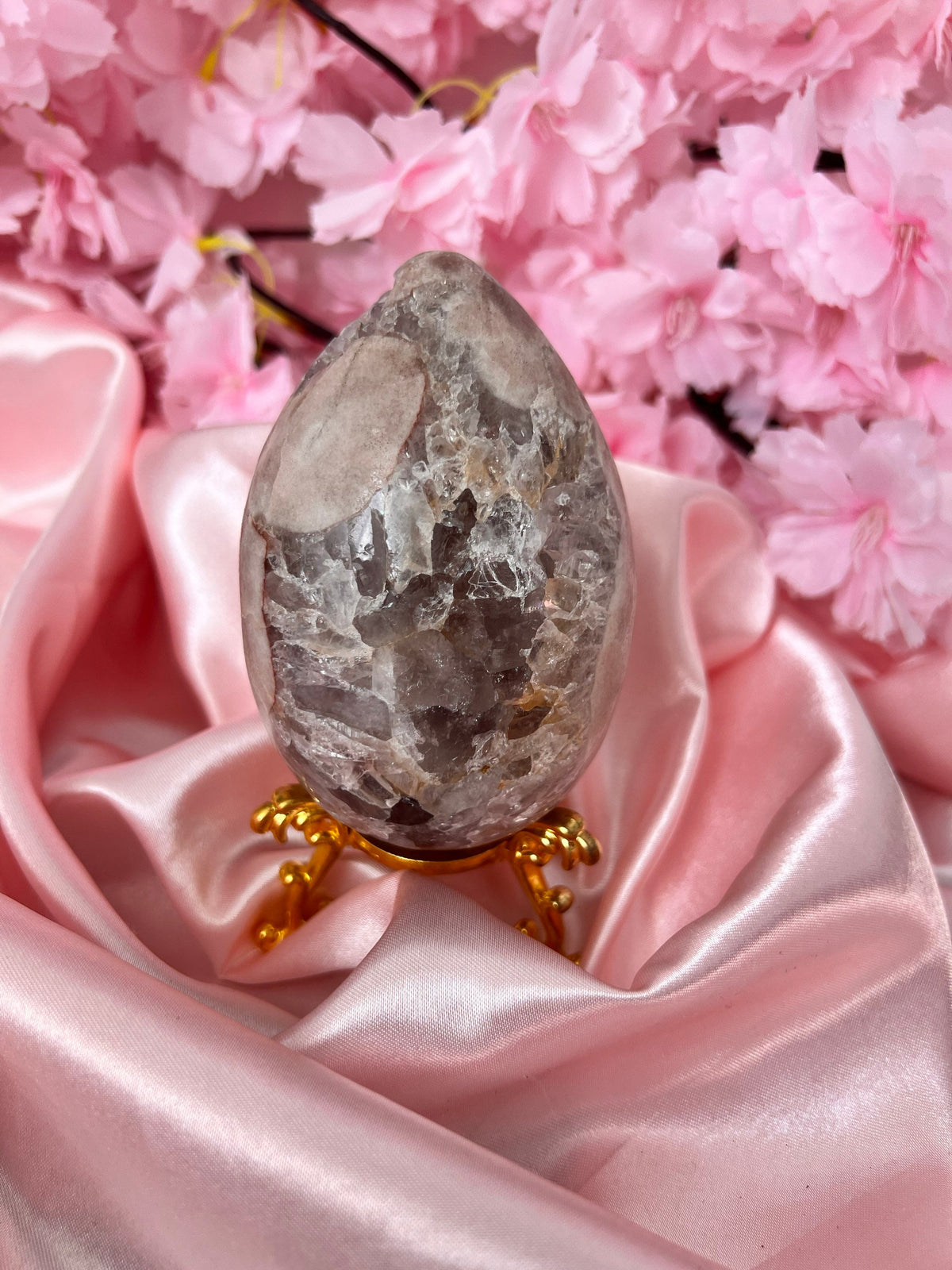 Drusy Pink Amethyst Eggie