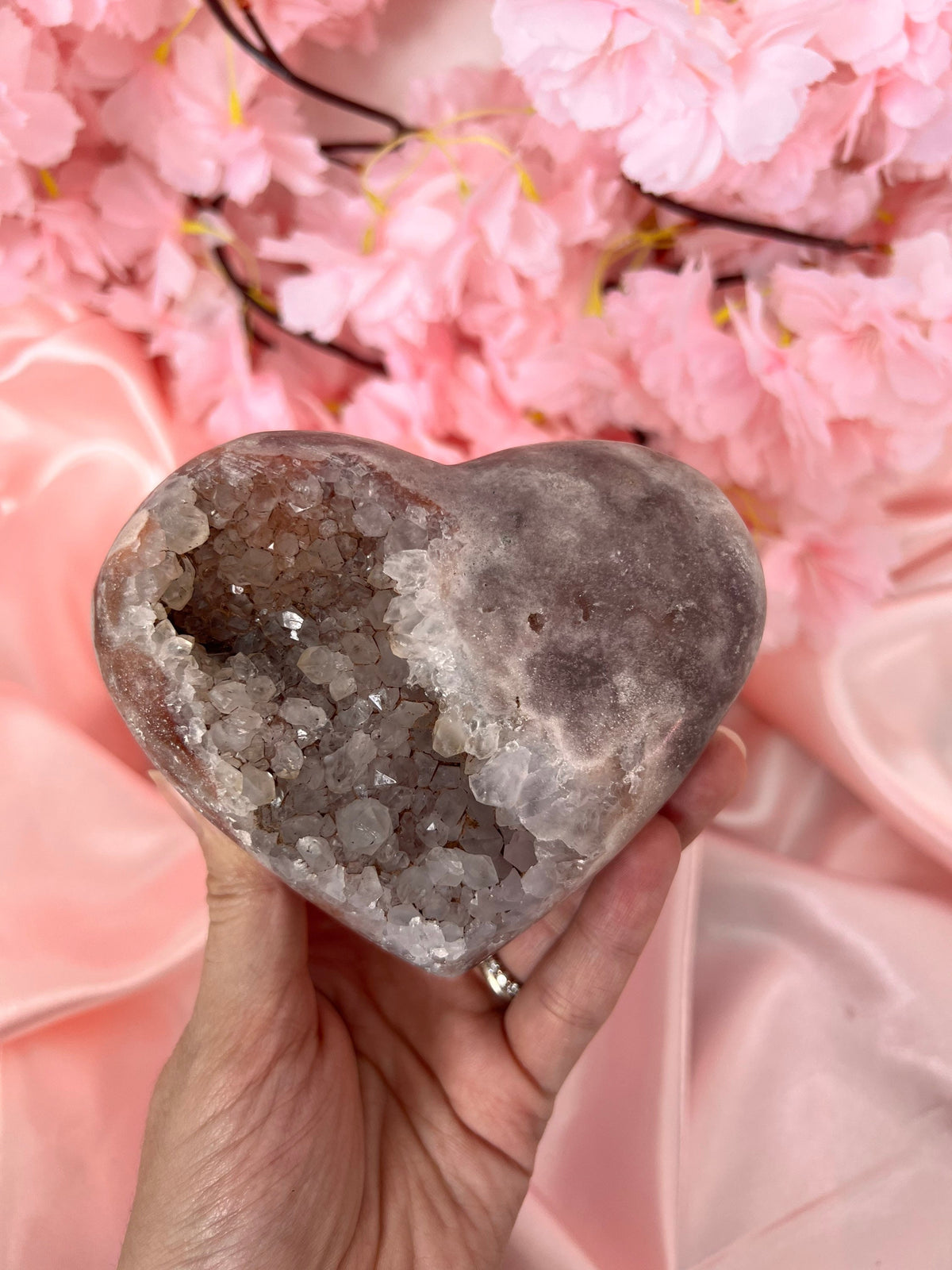 Puffy Pink Amethyst heart