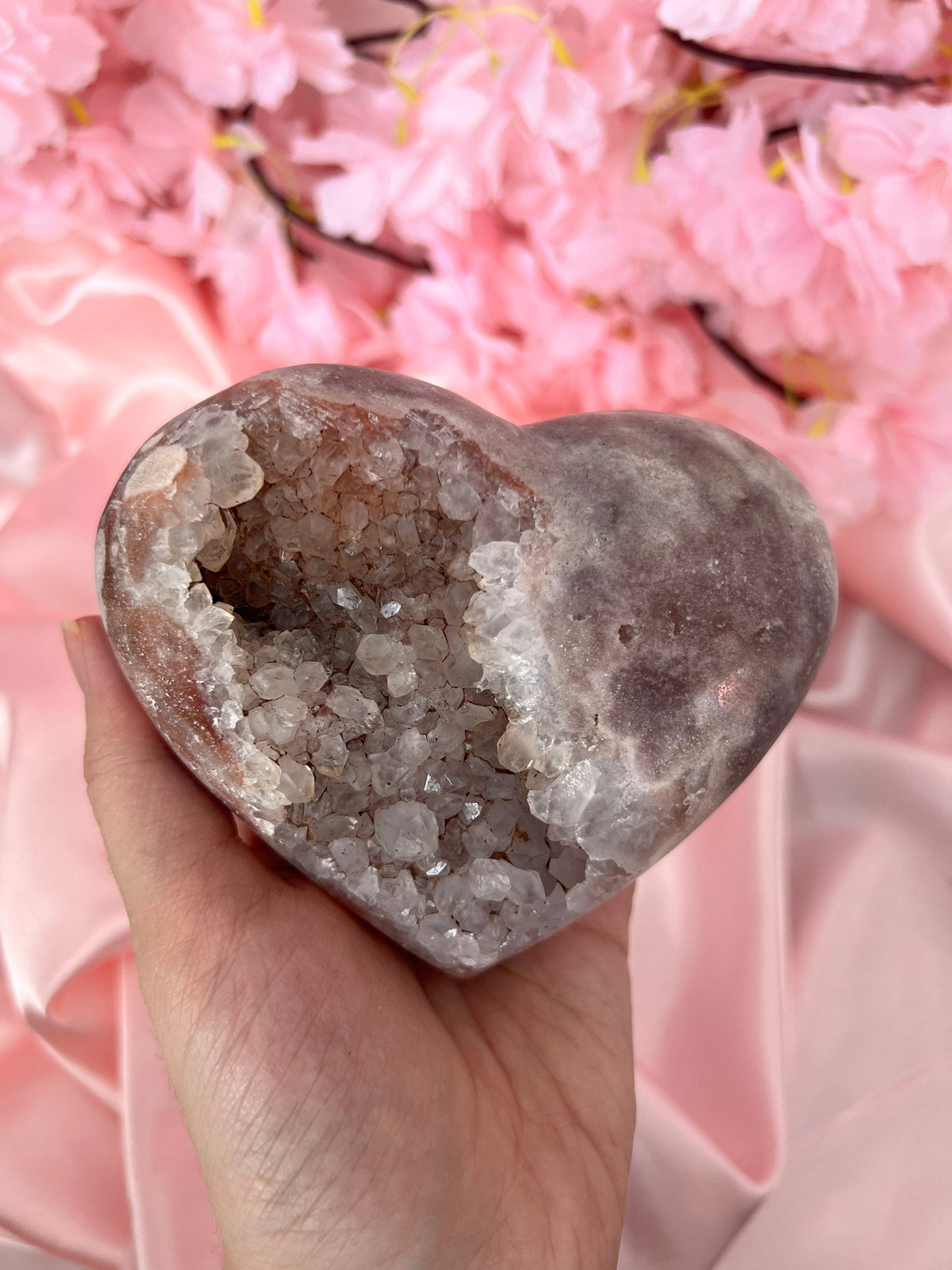 Puffy Pink Amethyst heart