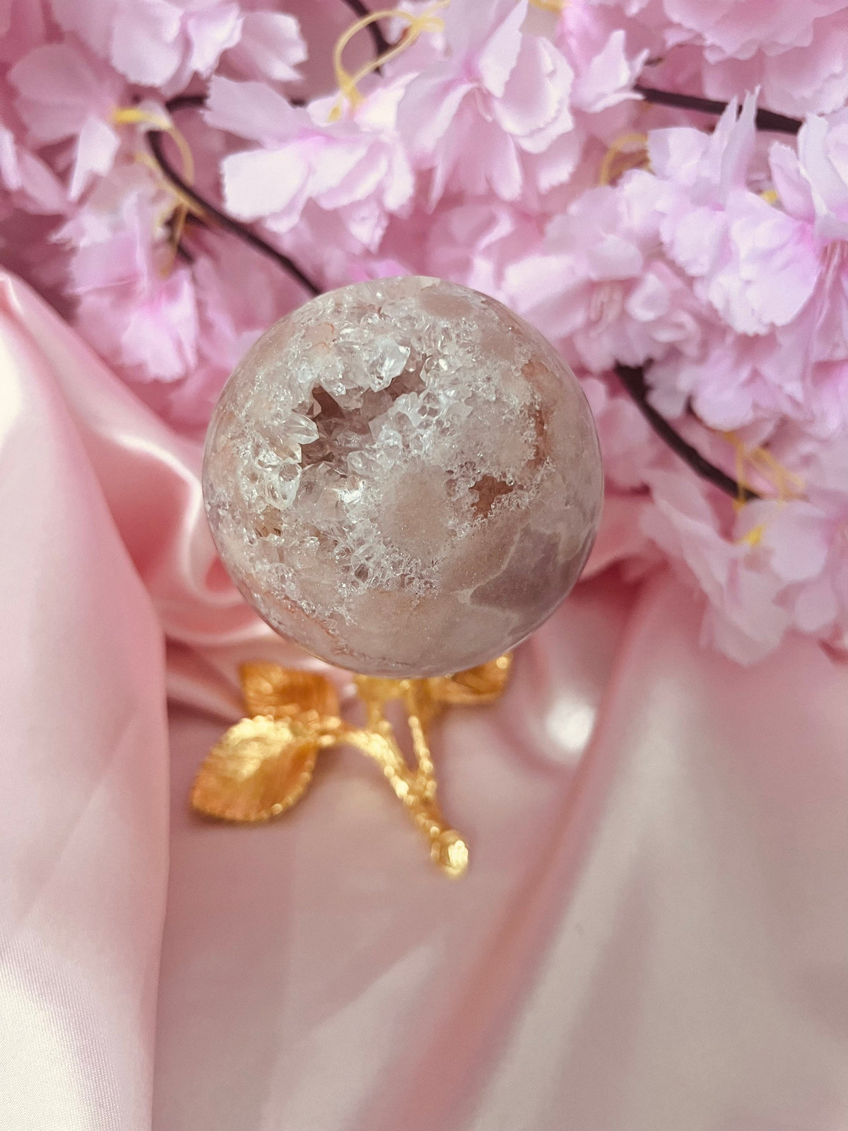 Drusy Pink Amethyst sphere