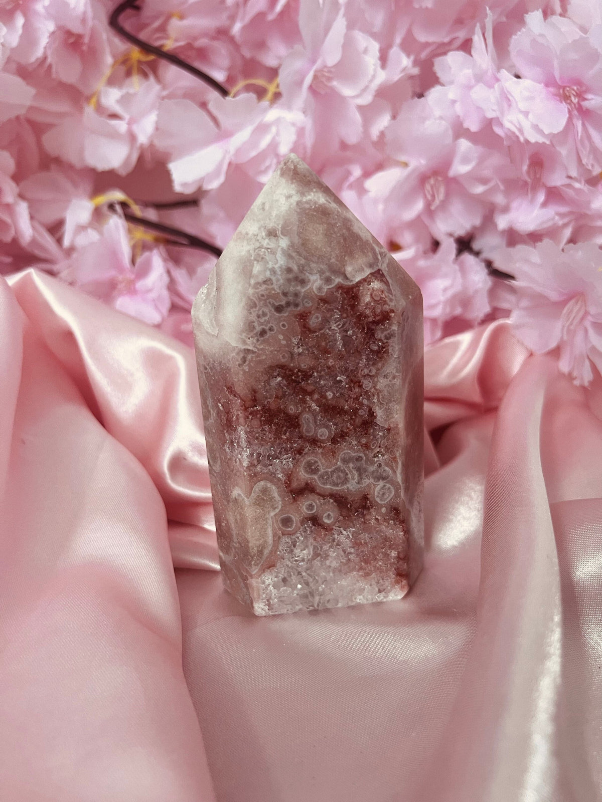 Sparkly Pink Amethyst Tower with Quartz (470g)