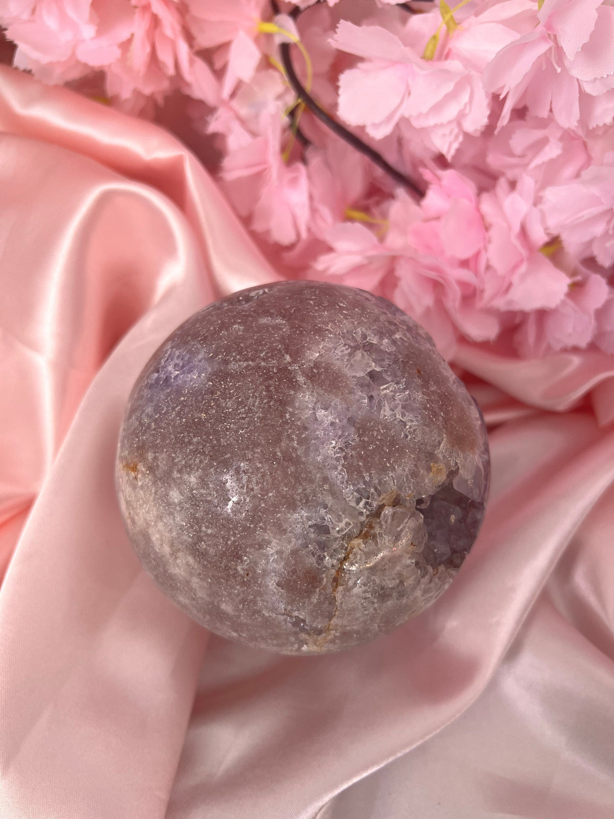 XL Drusy Pink Amethyst sphere