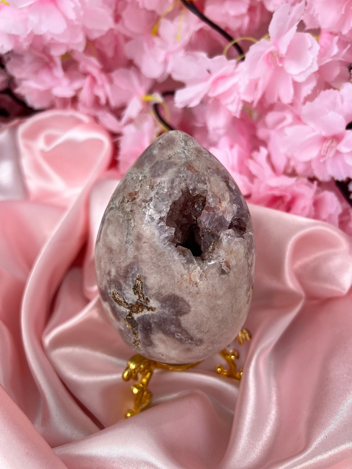 Drusy Pink Amethyst Eggie