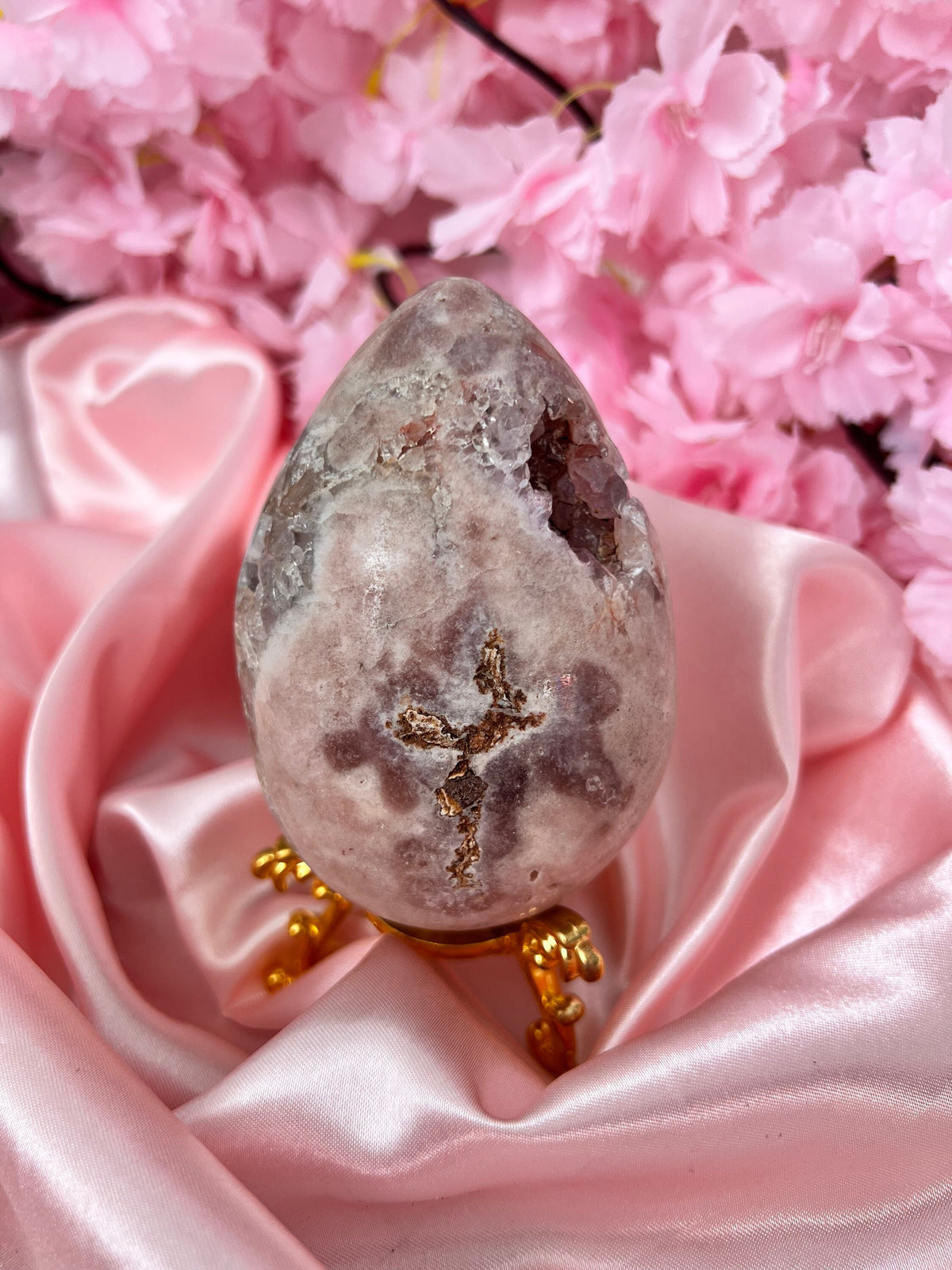 Drusy Pink Amethyst Eggie