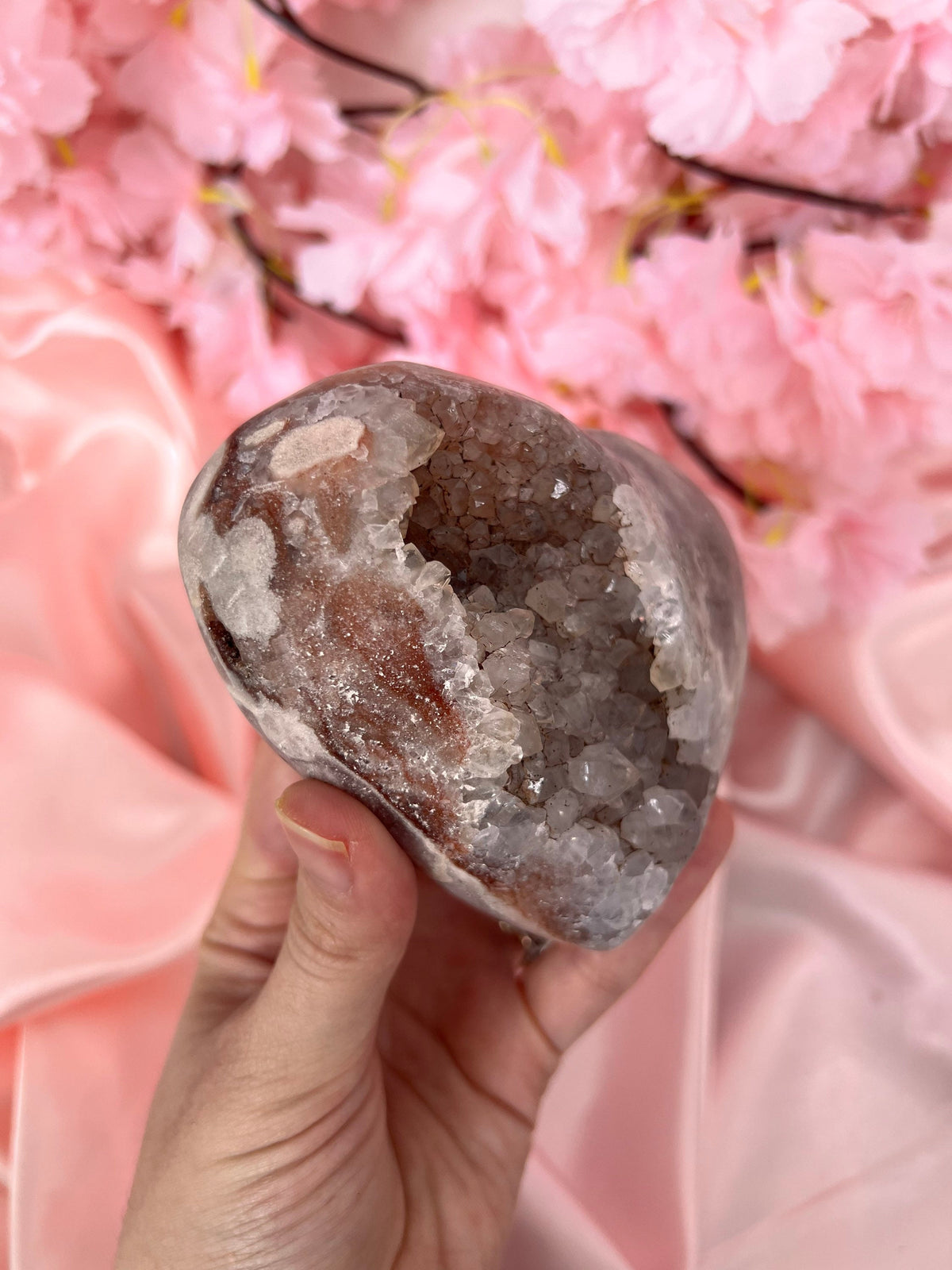 Puffy Pink Amethyst heart