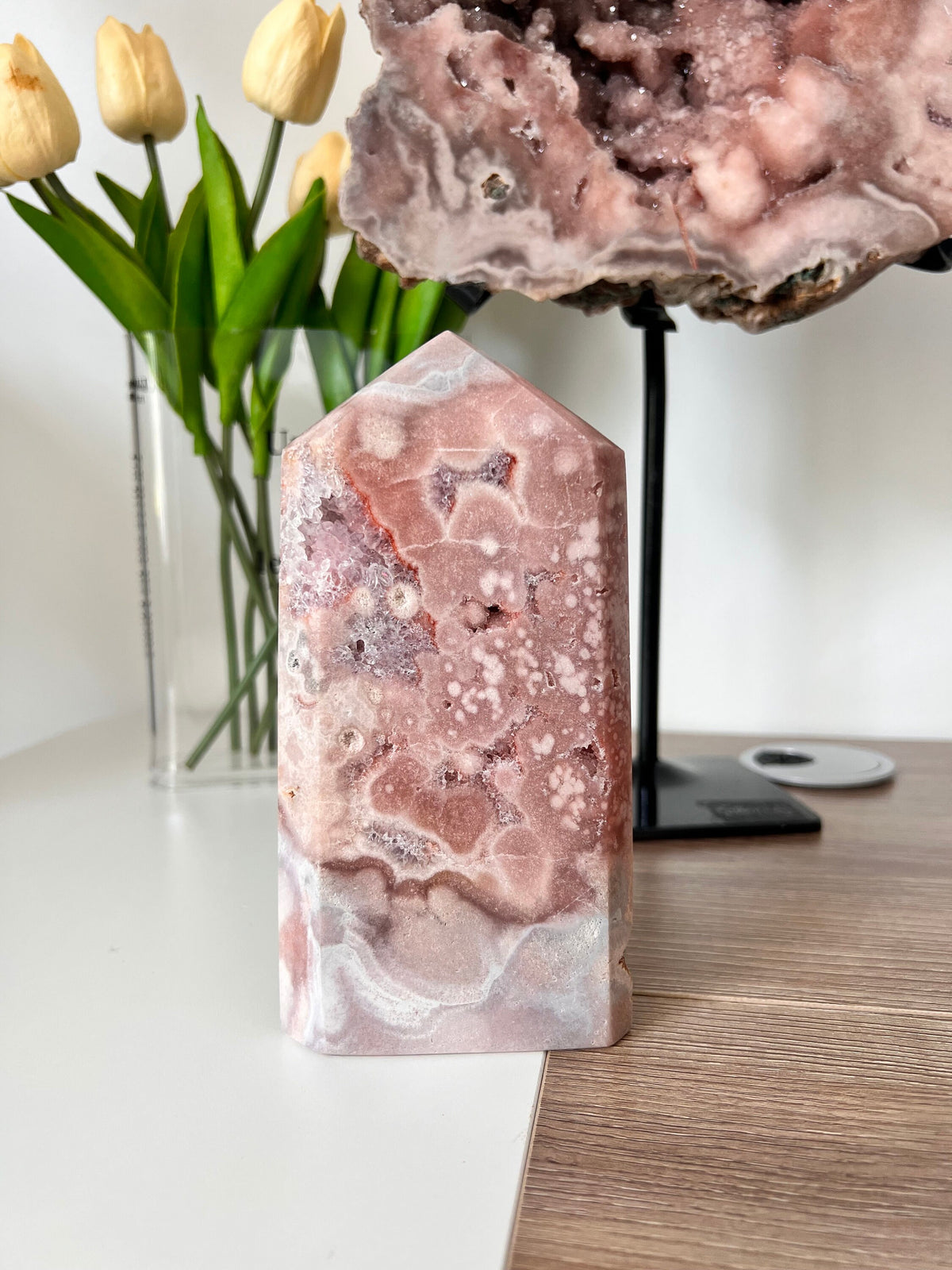 drusy Pink Amethyst Crystal Tower / Pink Amethyst tower / High Quality Pink Amethyst / Pink amethyst sphere