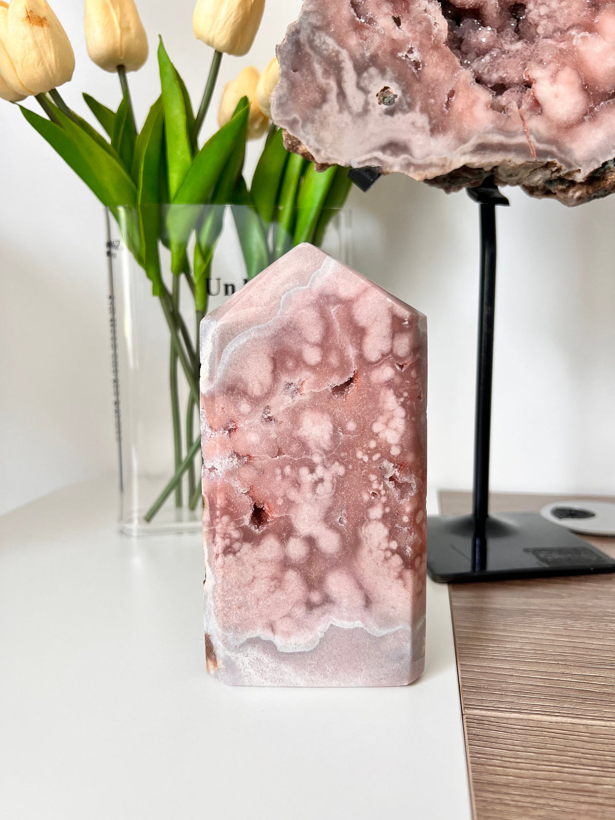 Pink Amethyst Crystal Tower Point, Sparkly Decor (1.2lbs)