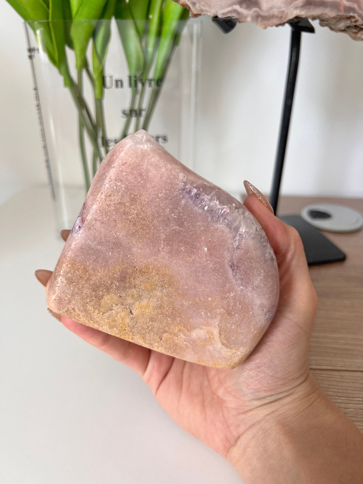 Pink Amethyst Freeform Crystal, Sparkly Home Decor (710g)