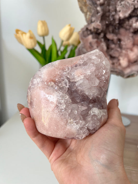 Pink Amethyst Freeform Crystal, Sparkly Home Decor (710g)