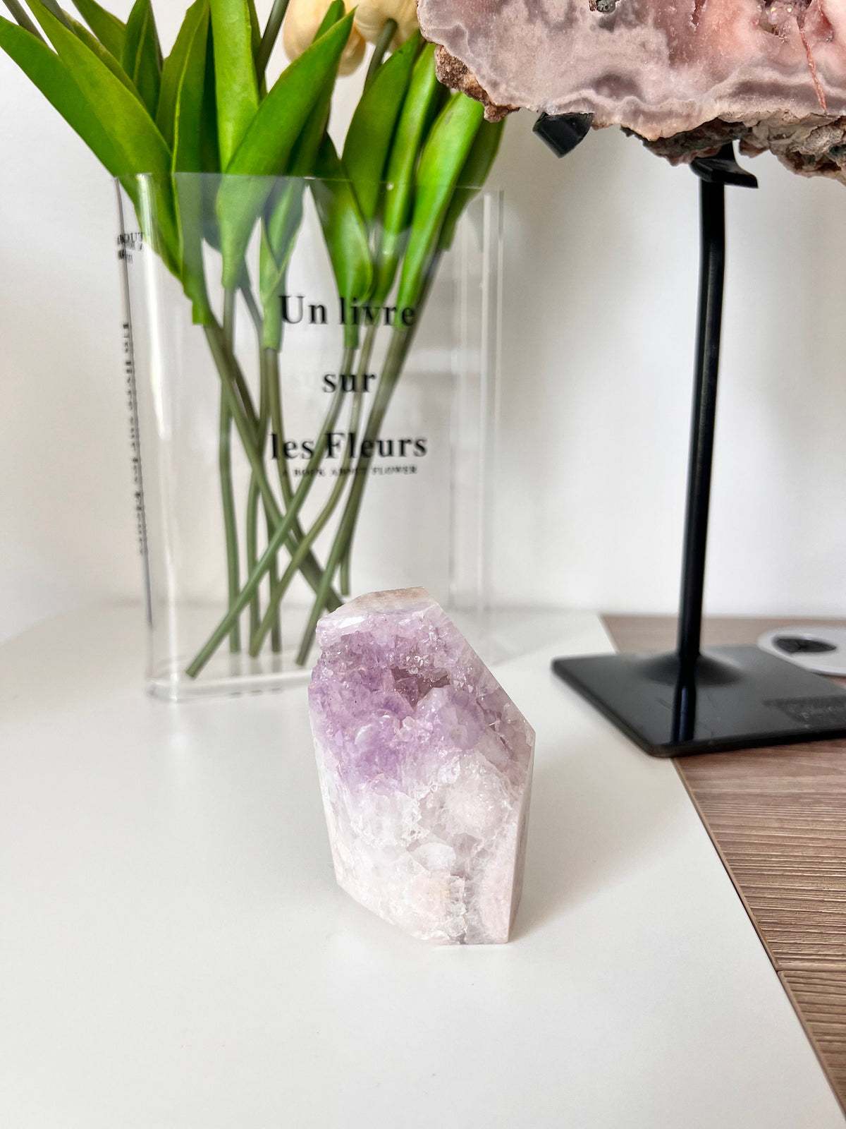 Pink Amethyst Crystal Point, Freeform Display (0.66lbs)