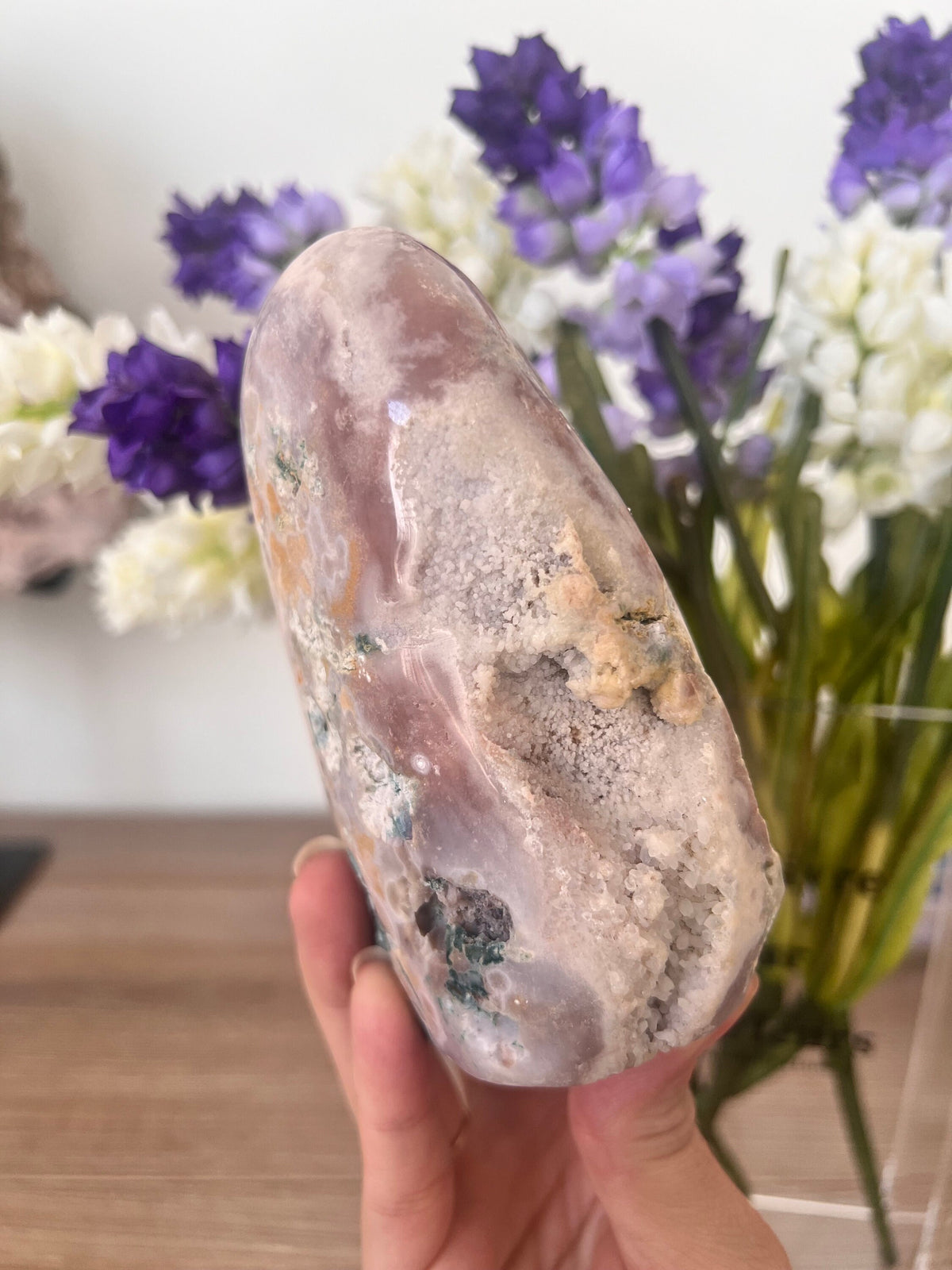 Pink Amethyst Freeform Crystal - Quartz Detail, Self Standing