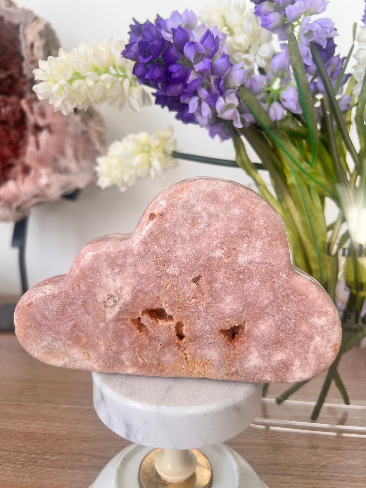 Pink Amethyst Cloud Crystal with Drusy Pockets
