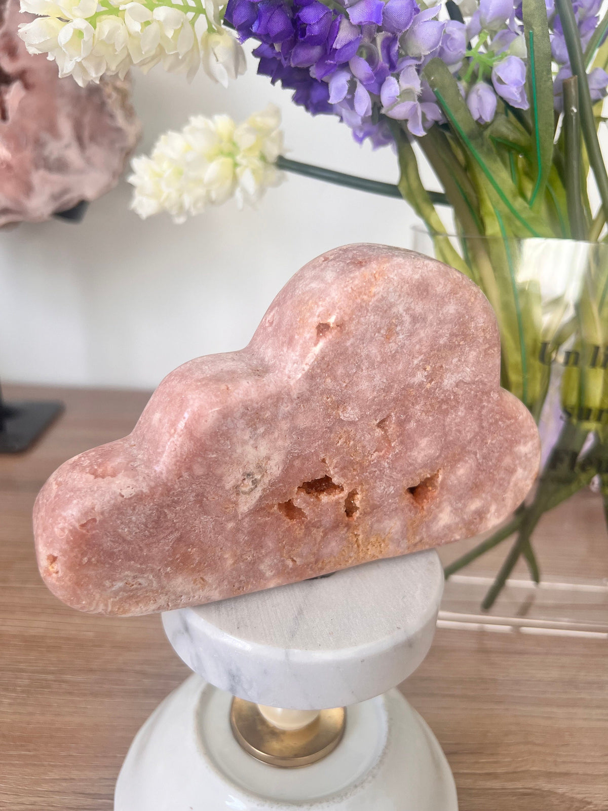 Pink Amethyst Cloud Crystal with Drusy Pockets