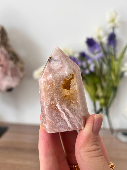 Mini Pink Amethyst Crystal Tower: Self Standing Point