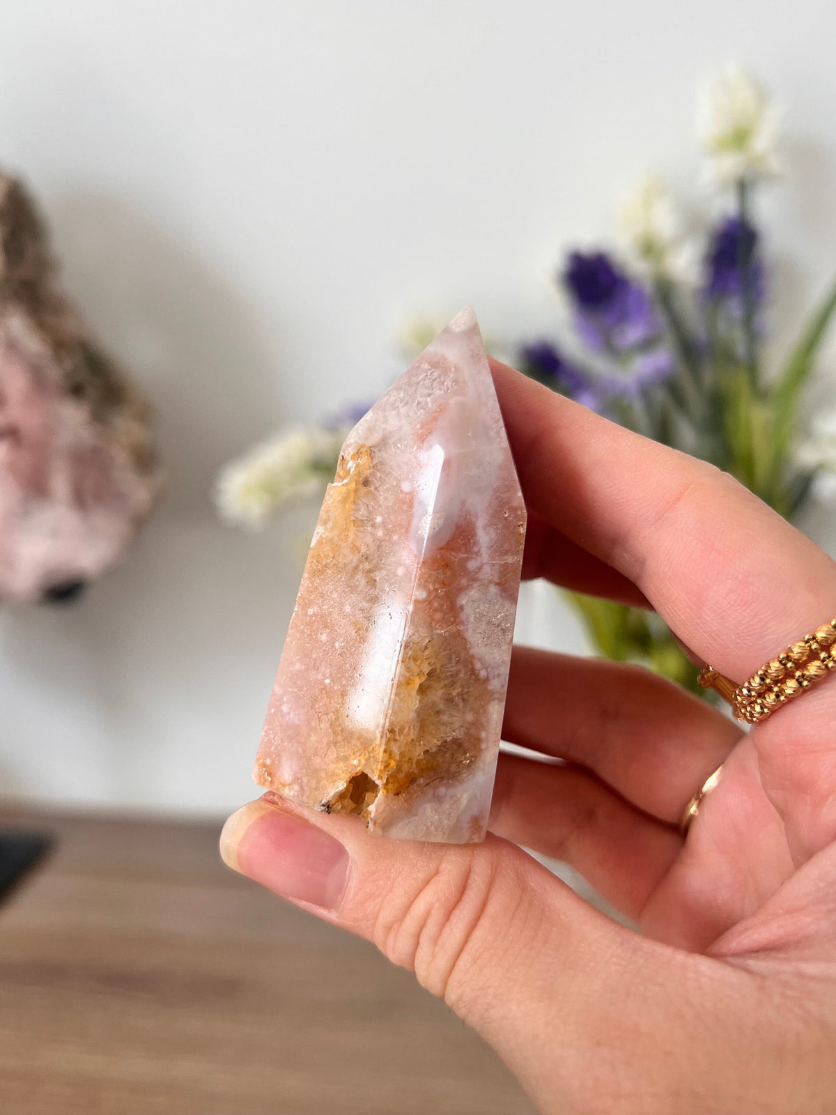 Mini Pink Amethyst Crystal Tower: Self Standing Point