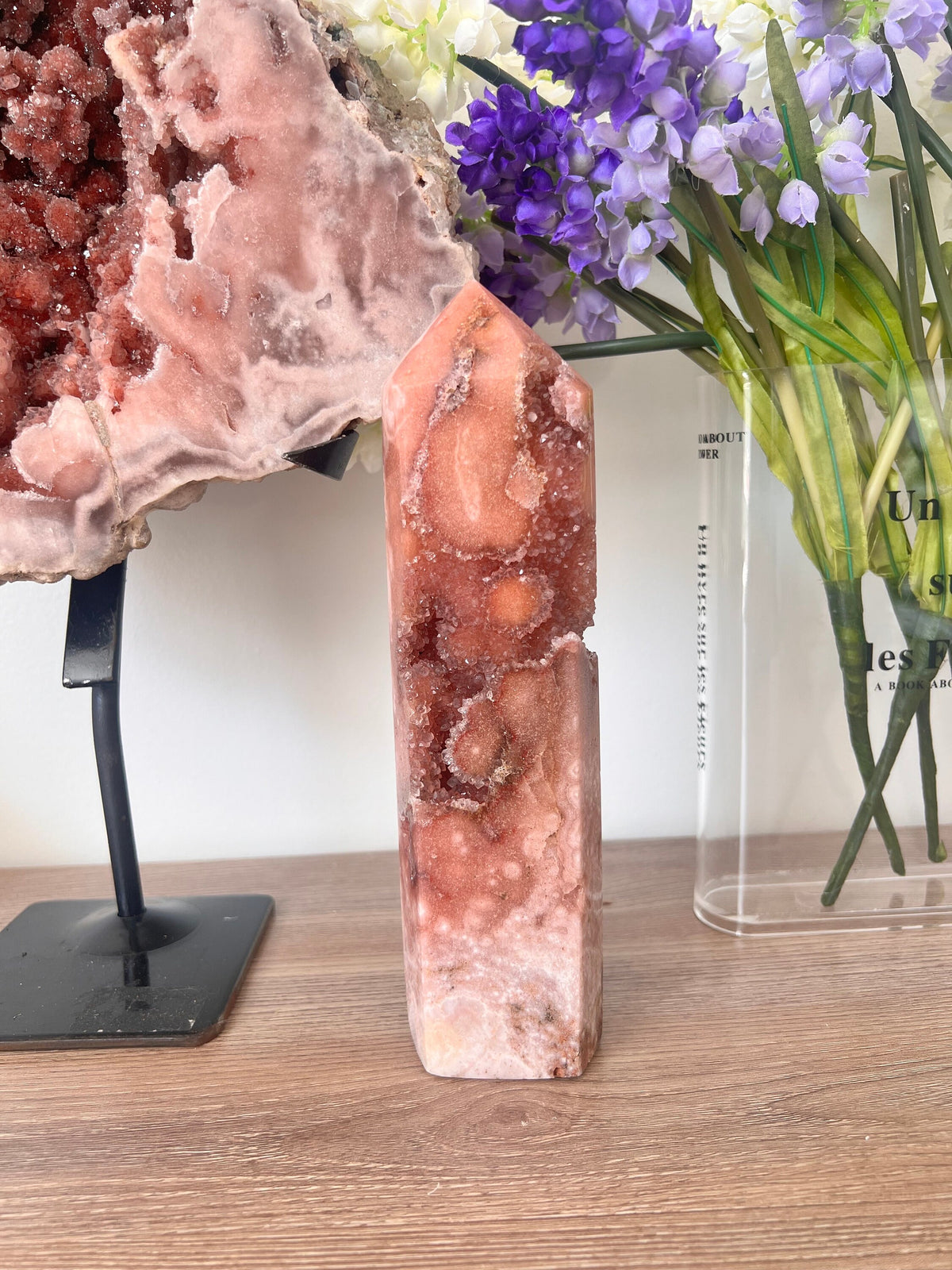Statement Drusy Pink Amethyst Tower, 1010g Crystal Point
