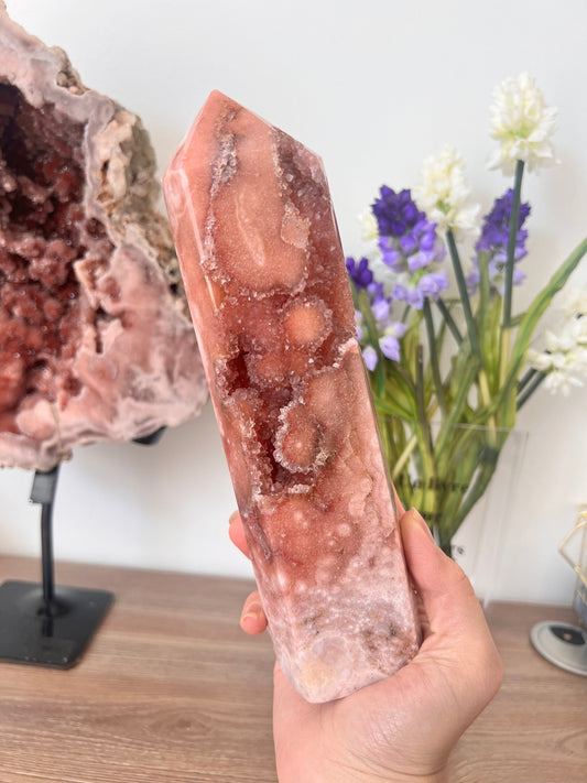 Statement Drusy Pink Amethyst Tower, 1010g Crystal Point