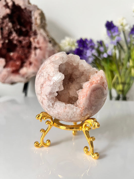 Drusy Pink Amethyst Sphere, Quartz Crystal (79mm, 465g)