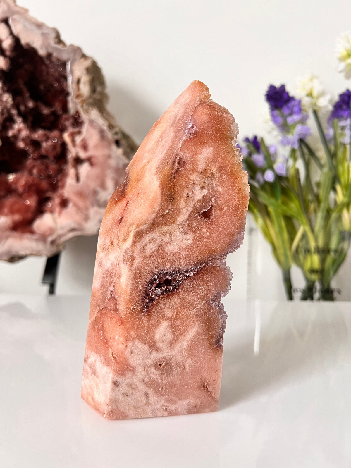 Drusy Pink Amethyst Tower, Statement Crystal Point (772g)