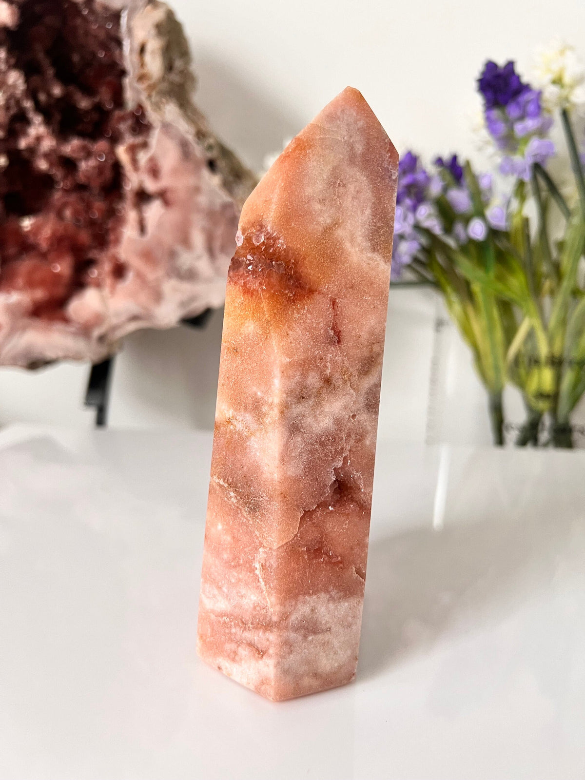 Drusy Pink Amethyst Tower, Statement Crystal Point (772g)