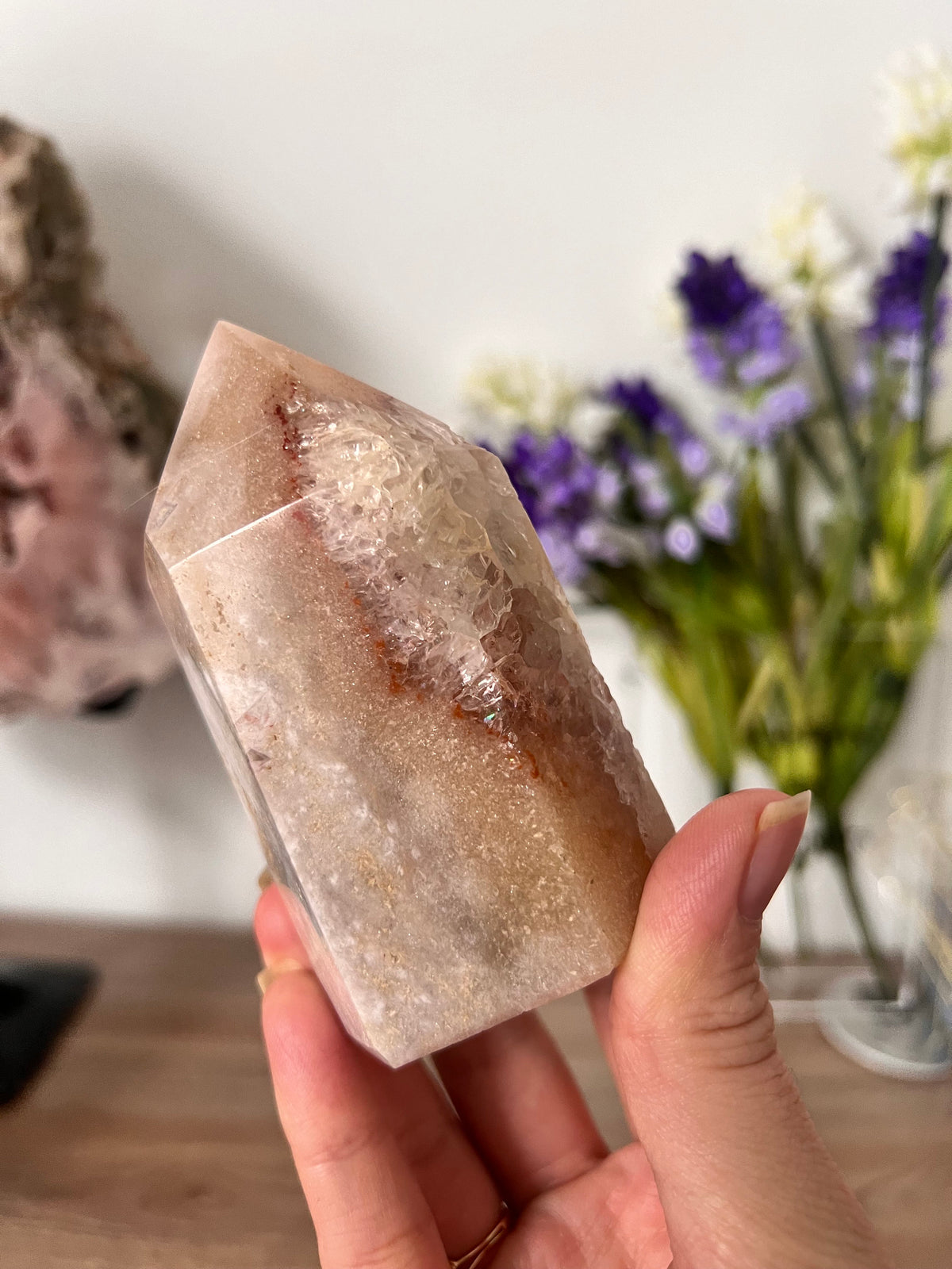 Quartz Pink Amethyst Crystal Tower - Self Standing