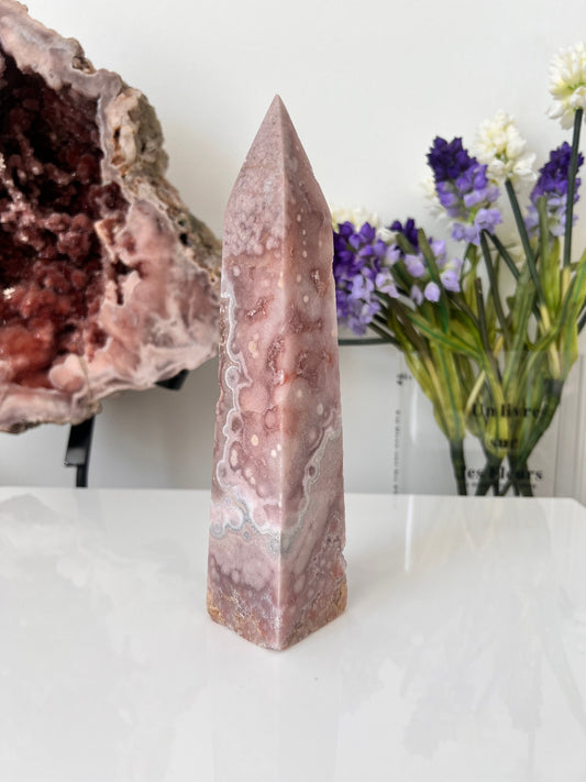 Pink Amethyst Crystal Tower, Self Standing Point (604g)
