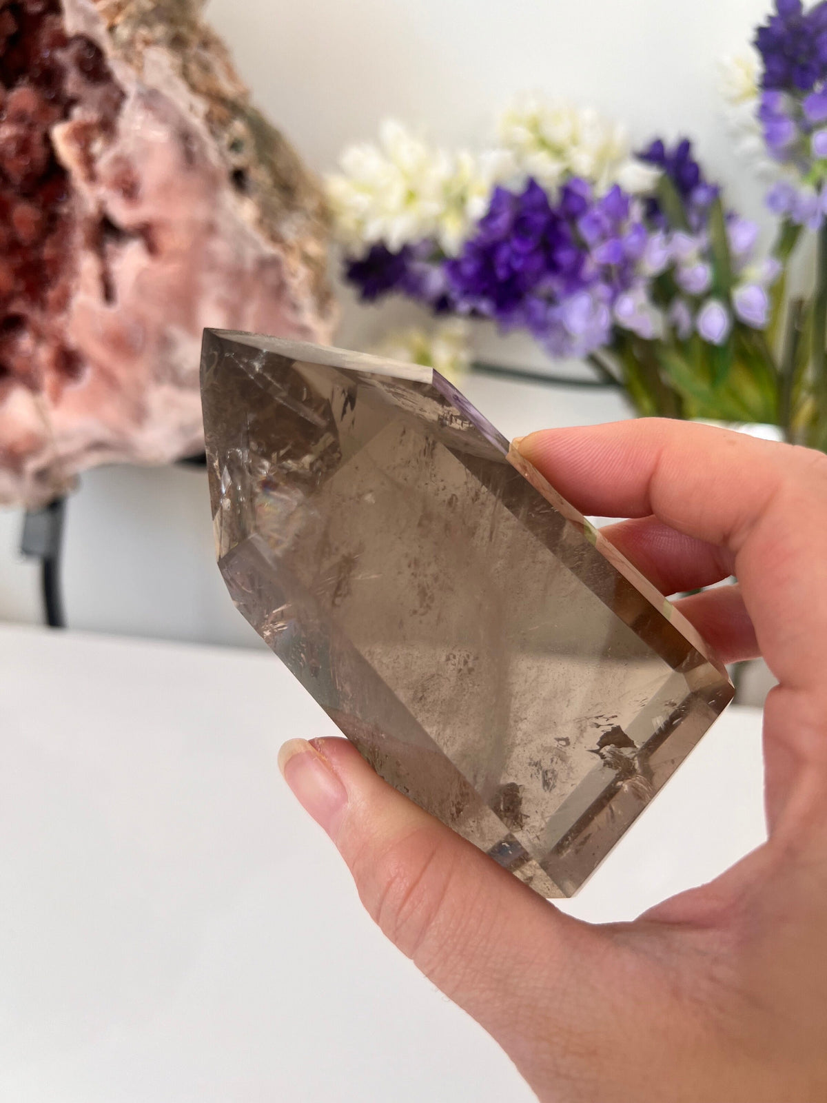 Natural Smokey Citrine Tower, Brazil Crystal Point