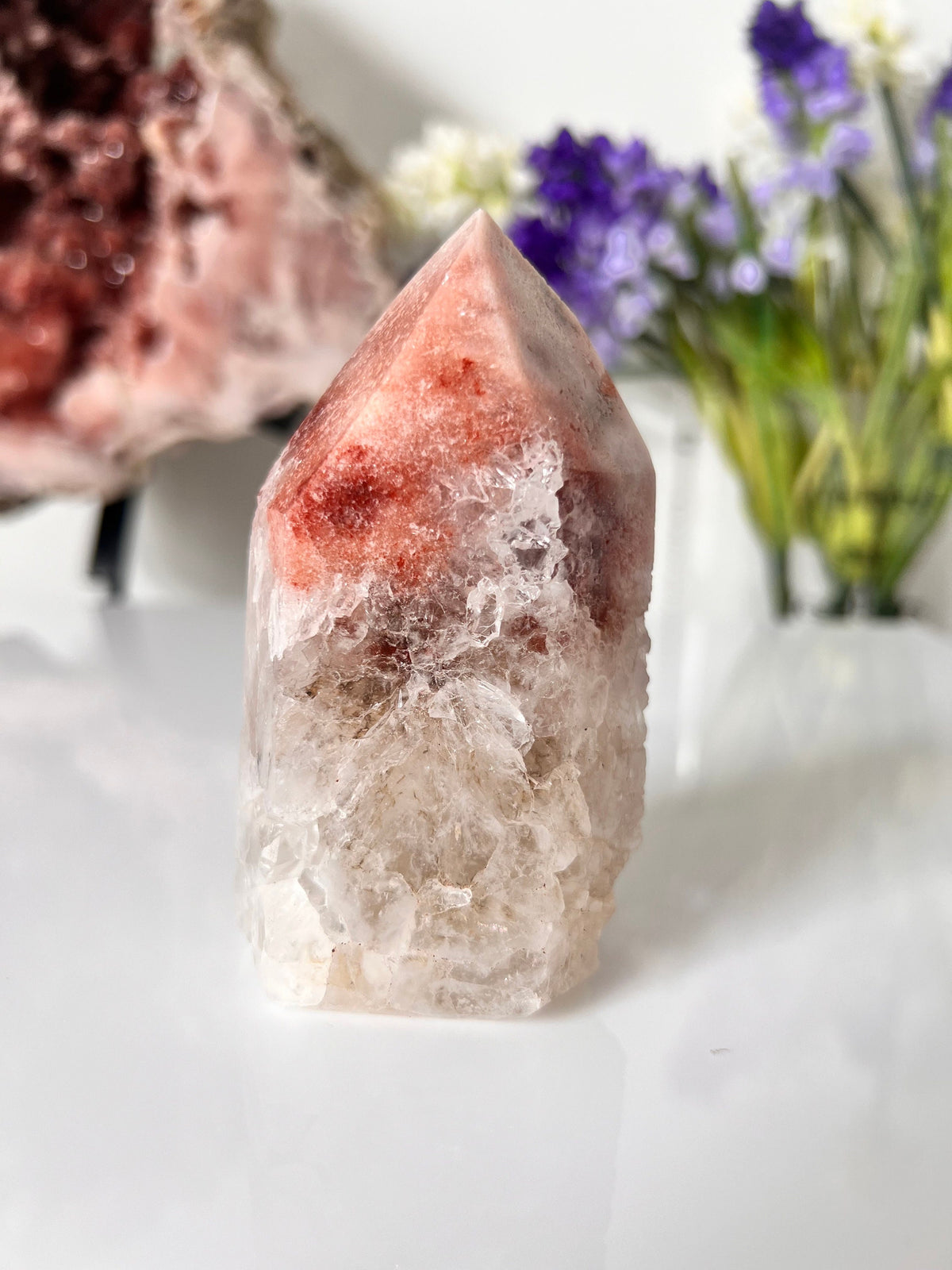 Pink Amethyst Quartz Tower, Natural Crystal Point (307g)