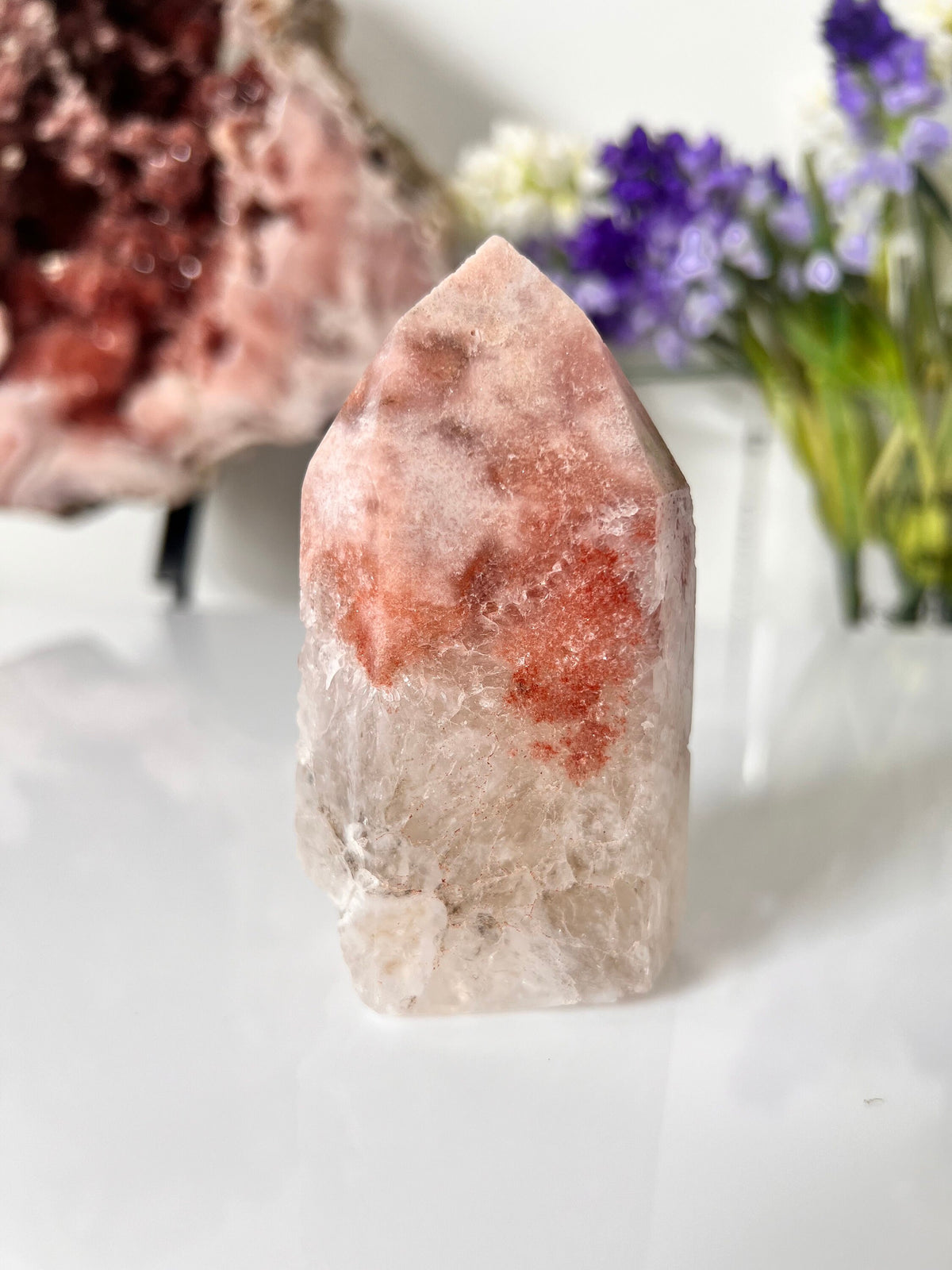 Pink Amethyst Quartz Tower, Natural Crystal Point (307g)